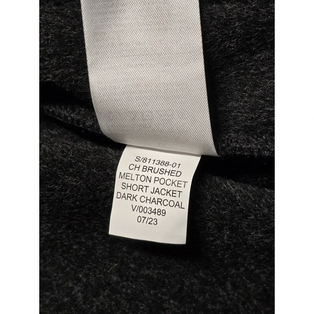 NEW Banana Republic Womens M Brushed Melton Jacket Big Pocket Black Full Zip NWT